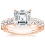 14K Rose Gold Ellora Half Coverage Diamond Ring, smalltop view