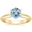 18K Yellow Gold Classic Six-Prong Solitaire Ring, smalltop view
