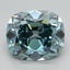 7.16 Ct. Fancy Vivid Bluish Green Cushion Lab Grown Diamond