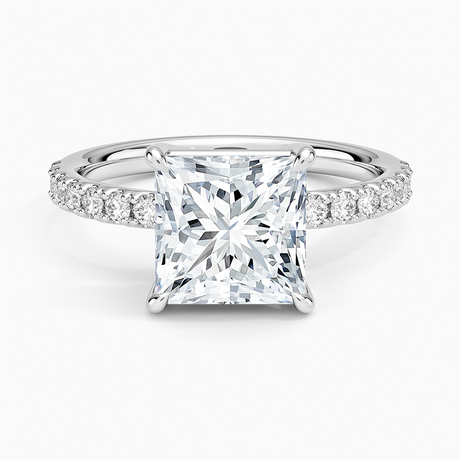 18K White Gold Dara Low-Profile Diamond Ring