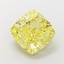 3.01 Ct. Fancy Vivid Yellow Cushion Lab Grown Diamond
