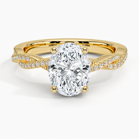 18K Yellow Gold Adorned Luxe Petite Twisted Vine Diamond Ring