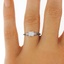 The Vanessa Ring, smallzoomed in top view on a hand