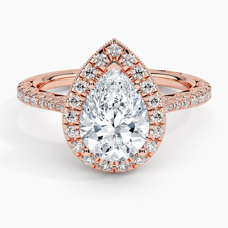 18K Rose Gold Tacori Petite Crescent Bloom Diamond Ring