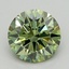 1.04 Ct. Fancy Vivid  Green Round Lab Grown Diamond