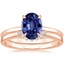 14KR Sapphire Elodie Ring with Crescent Diamond Ring, smalltop view
