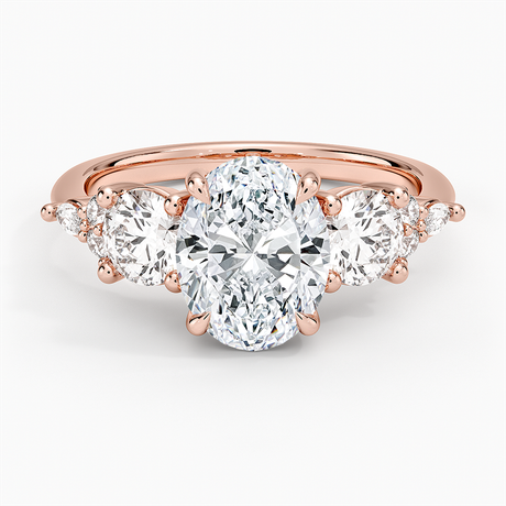 14K Rose Gold Luxe Nadia Three Stone Diamond Ring