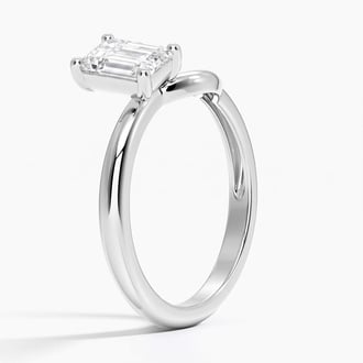 Emerald Lab Diamond Toi Et Moi Nesting Ring (1 ct. tw.) in 14K White Gold
