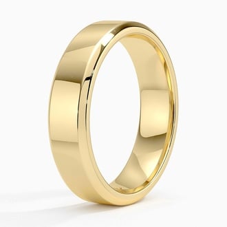 Beveled Edge 5.5mm Wedding Ring in 18K Yellow Gold