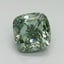 1.08 Ct. Fancy Vivid Green Cushion Lab Grown Diamond