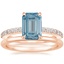 14K Rose Gold Luxe Elodie Diamond Ring (1/4 ct. tw.) with Petite Comfort Fit Wedding Ring