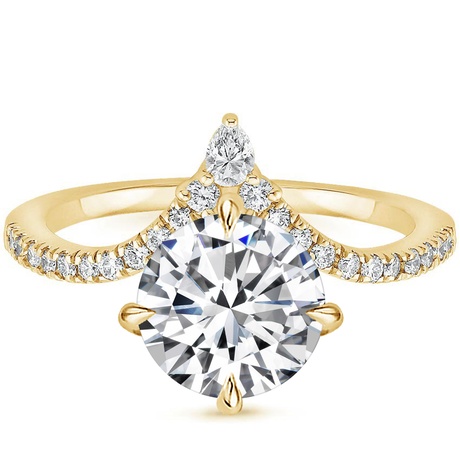 18K Yellow Gold Nouveau Diamond Ring