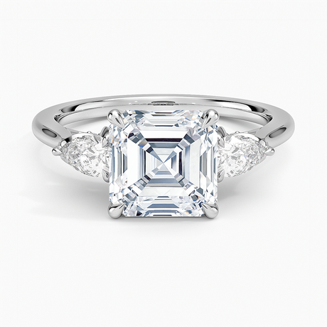18K White Gold Petal Pear Three Stone Diamond Ring (1/2 ct. tw.)