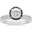 18KW Moissanite Waverly Diamond Ring with Black Diamond Accents with Luxe Ballad Diamond Ring, smalltop view