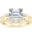 18K Yellow Gold East West Tapered Baguette Diamond Ring with Tapered Baguette Diamond Ring