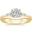 18K Yellow Gold Nadia Diamond Ring with Petite Curved Wedding Ring