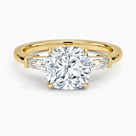 18K Yellow Gold Symphony Tapered Baguette Three Stone Diamond Ring (1/2 ct. tw.)