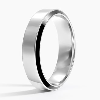 Cerakote and Gold Beveled Edge 5.5mm Wedding Ring
