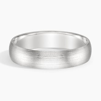 Matte Slim Profile 5mm Wedding Ring in Platinum