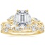 18K Yellow Gold Secret Garden Diamond Ring (1/2 ct. tw.) with Luxe Winding Willow Diamond Ring (1/4 ct. tw.)