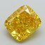 3.53 Ct. Fancy Vivid Yellow Cushion Lab Grown Diamond