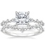 18K White Gold Versailles Hidden Halo Diamond Ring with Curved Versailles Diamond Ring
