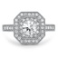 Custom Antique Double Halo Diamond Ring