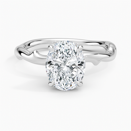 18K White Gold Rose Thorn Hidden Accent Diamond Ring (1/4 ct. tw.)