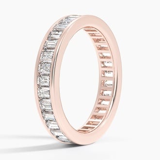 Channel Set Baguette Eternity Lab Diamond Ring (1 1/2 ct. tw.) in 14K Rose Gold