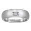 Custom 6mm Matte Band with Offset Flush Set Emerald Diamond