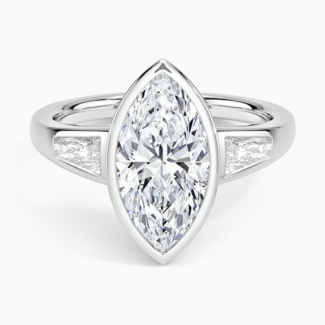 18K White Gold Hayes Three Stone Baguette Diamond Ring (1/2 ct. tw.)