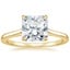 18K Yellow Gold 1.4mm Provence Solitaire Ring, smalltop view