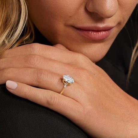 Nadia Engagement Ring With Side Stones - Cluster Accent Ring