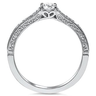 Custom Reverse Taper Delicate Scroll Ring