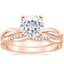 14KR Moissanite Twisted Vine Ring with Petite Twisted Vine Diamond Ring (1/8 ct. tw.), smalltop view