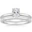 18K White Gold Elodie Ring with Petite Comfort Fit Wedding Ring