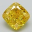 3.00 Ct. Fancy Vivid Yellow Cushion Lab Grown Diamond
