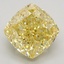 3.75 Ct. Fancy Vivid Yellow Cushion Lab Grown Diamond