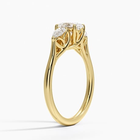 Trellis Three Stone Pear Diamond Ring