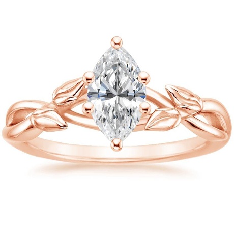 14K Rose Gold Budding Willow Ring with Winding Willow Ring