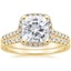 18KY Moissanite Odessa Diamond Ring (1/5 ct. tw.) with Sonora Diamond Ring (1/8 ct. tw.), smalltop view