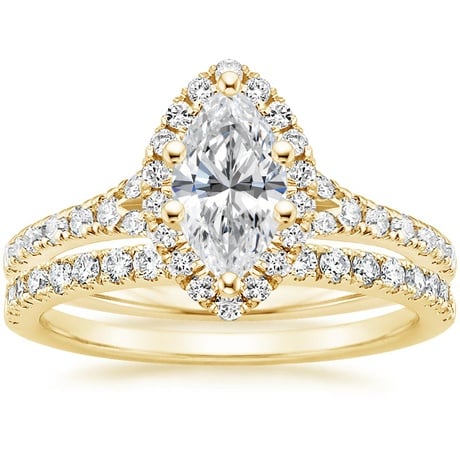 18K Yellow Gold Joy Diamond Ring (1/3 ct. tw.) with Bliss Diamond Ring (1/5 ct. tw.)
