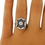 The Voysey Ring, smalltop view on a hand