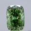 5.11 Ct. Fancy Vivid Green Cushion Lab Grown Diamond