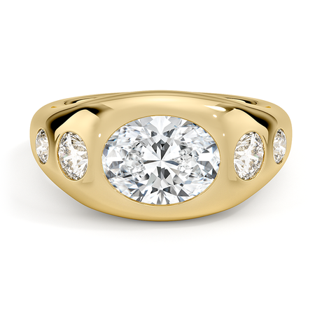 Sloane Flush Set Five Stone Diamond Dome Ring