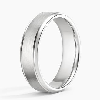 6mm Beveled Edge Matte Ring with Grooves