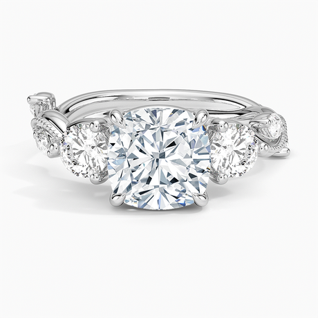 Platinum Vintage Secret Garden Three Stone Diamond Ring