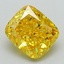 1.68 Ct. Fancy Vivid Yellow Cushion Lab Grown Diamond