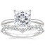 18KW Moissanite Freesia Ring with Curved Versailles Diamond Ring, smalltop view