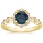 18K Yellow Gold Cadenza Halo Diamond Ring, smalltop view